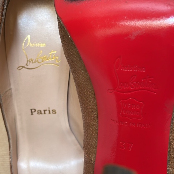 Christian Louboutin Bronze Karung Reptile Pigalle 120 Size 37 - Picture 9 of 9